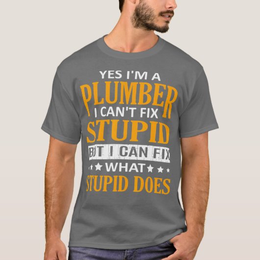 Im a Plumber I Cant Fix Stomme Funny Plumber T-shirt (Voorkant)