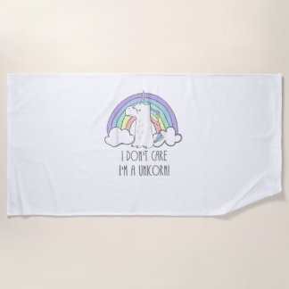 I'm A Popstar Happy Singing Unicorn Popstar T-Shir Strandlaken