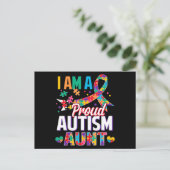 I'm a Proud Autism Aunt Autism Awareness Puzzle Pi Briefkaart (Staand voorkant)