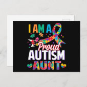 I'm a Proud Autism Aunt Autism Awareness Puzzle Pi Briefkaart (Voorkant / Achterkant)