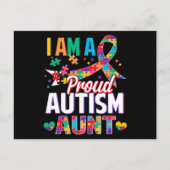 I'm a Proud Autism Aunt Autism Awareness Puzzle Pi Briefkaart (Voorkant)