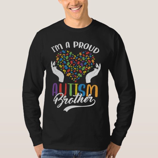 I'm A Proud Autism Brother Autism Puzzle Heart Awa T-shirt (Voorkant)