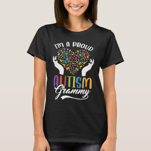 I'm A Proud Autism Grammy Autism Puzzle Heart Awar T-shirt (Voorkant)