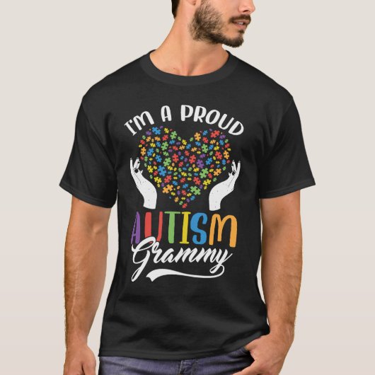 I'm A Proud Autism Grammy Autism Puzzle Heart Awar T-shirt (Voorkant)
