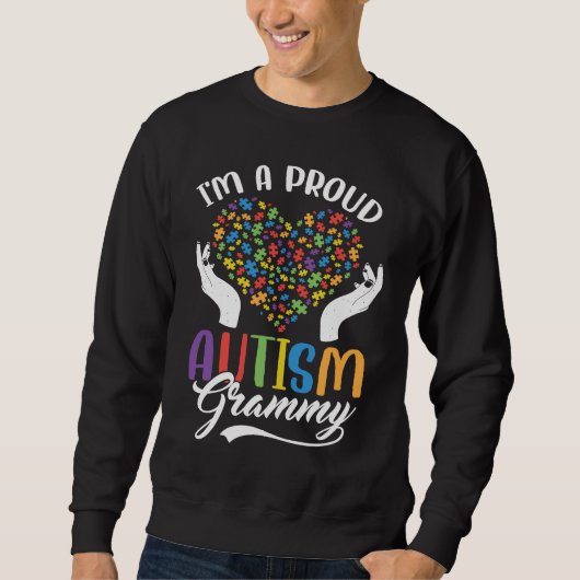 I'm A Proud Autism Grammy Autism Puzzle Heart Awar Trui (Voorkant)