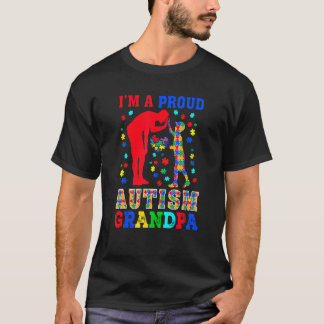I'm A Proud Autism Grandpa Pieces Puzzle Autism Aw T-shirt
