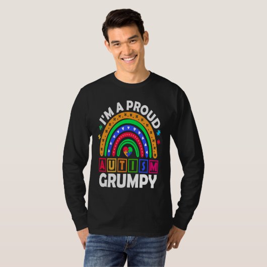 I'm a Proud Autism Grumpy  Rainbow Autism Awarenes T-shirt (Voorkant volledig)