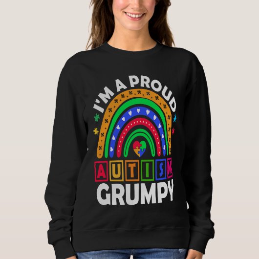 I'm a Proud Autism Grumpy Rainbow Autism Awarenes Trui (Voorkant)