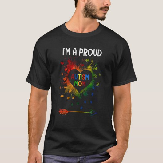 I'm A Proud Autism Mom Autism Awareness Month Moth T-shirt (Voorkant)
