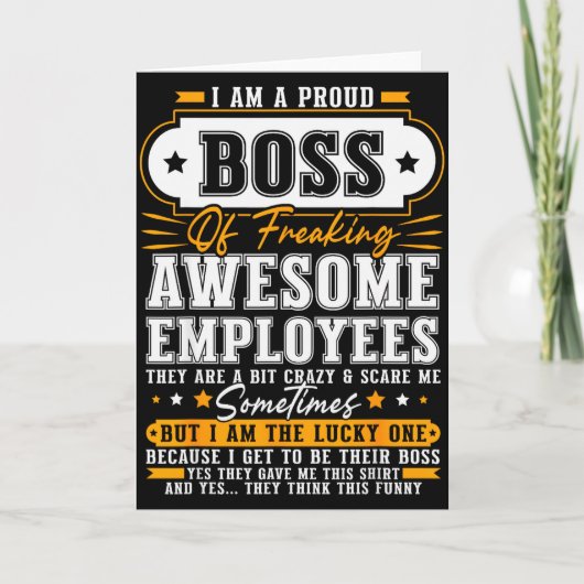 I'm A Proud Boss Of Freaking Awesome Employees Fun Kaart (Voorkant)