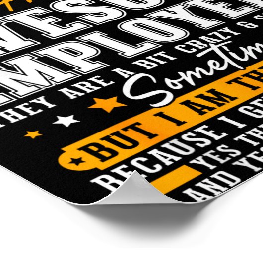 I'm A Proud Boss Of Freaking Awesome Employees Fun Poster (Hoek)