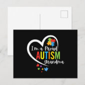 I'm A Proud Grandma Love Heart Autism Awareness Pu Briefkaart (Voorkant / Achterkant)