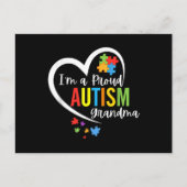 I'm A Proud Grandma Love Heart Autism Awareness Pu Briefkaart (Voorkant)