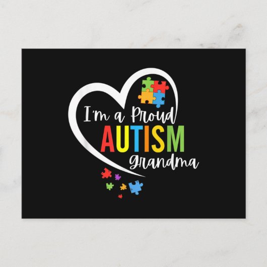 I'm A Proud Grandma Love Heart Autism Awareness Pu Briefkaart (Voorkant)