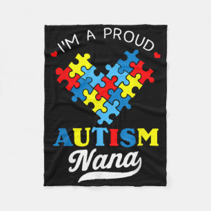Im A Proud Nana Autism Awareness Heart Autistic GR Fleece Deken