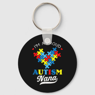Im A Proud Nana Autism Awareness Heart Autistic GR Sleutelhanger