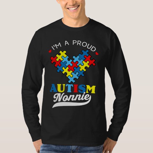 I'm A Proud Nonnie Autism Awareness Heart Autistic T-shirt (Voorkant)