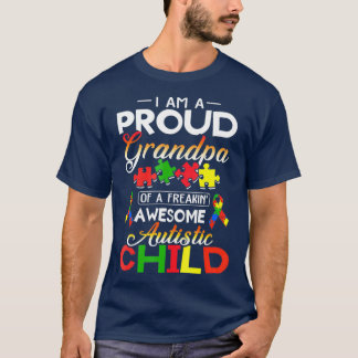 Im a Proud opa Autistic Child Autisme Puzzle T-shirt