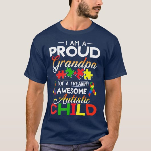 Im a Proud opa Autistic Child Autisme Puzzle T-shirt (Voorkant)
