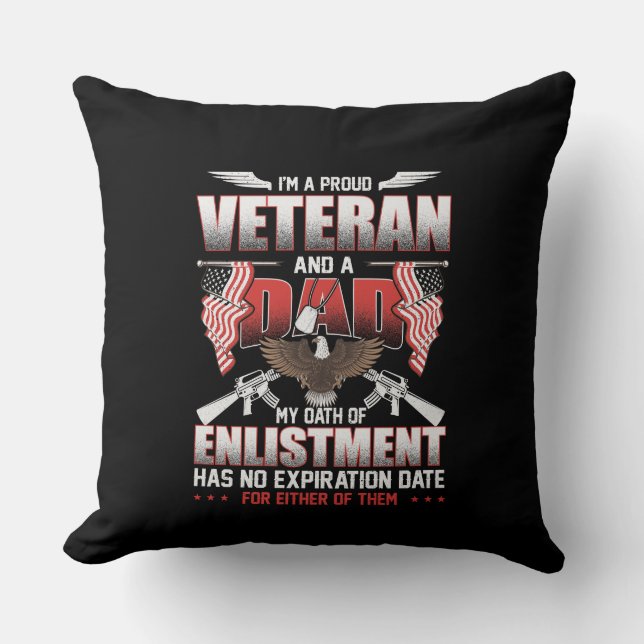 I'm A Proud Veteran and a Dad Kussen (Voorkant)
