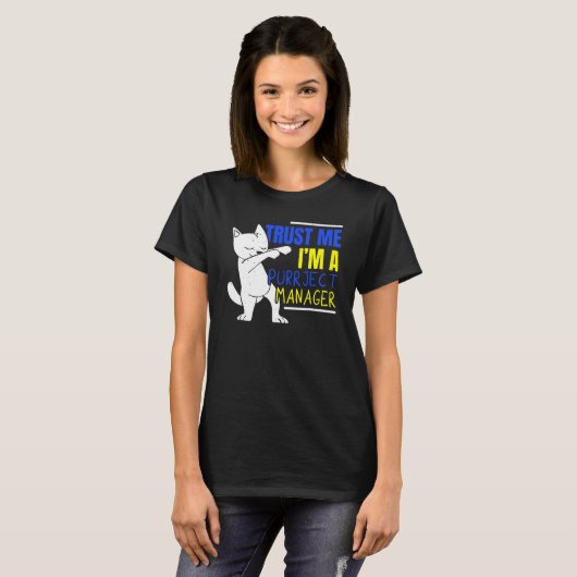 I'm A Purrject Manager Job Project Manager Cat T-shirt (Voorkant volledig)