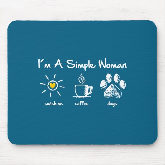 I'm A Simple Woman Sunshine Coffee Dog Paw Cute Fu Muismat (Voorkant)