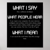 I'm A Software Developer Funny Programming Poster (Voorkant)