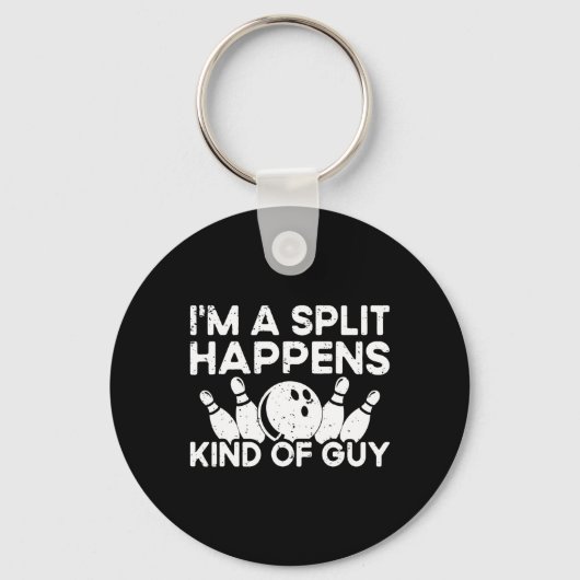 I'm A Split-Happens Guy Bowlingspeler - Funny Bow Sleutelhanger (Voorkant)