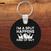 I'm A Split-Happens Guy Bowlingspeler - Funny Bow Sleutelhanger (Voorkant)