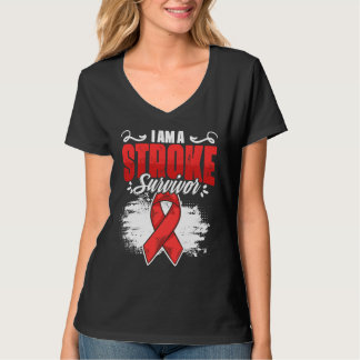 I'm A Stroke Survivor Red Ribbon Stroke Awareness  T-shirt