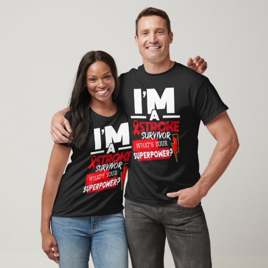 I'm A Stroke Survivor  Stroke Awareness Red Ribbon T-shirt (Unisex)