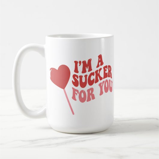 I'm A Sucker For You | Funny Retro valentines day Koffiemok (Links)
