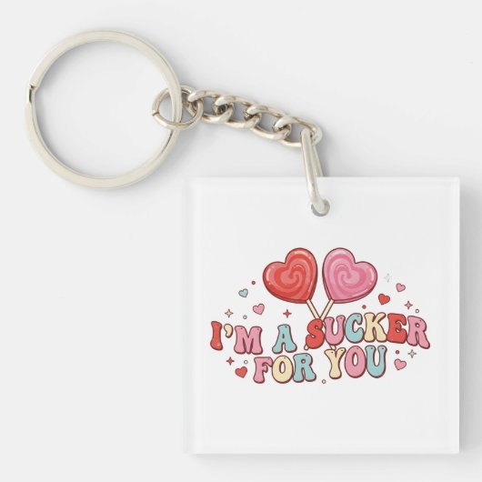 I'm A Sucker For You | Funny Retro Valentine's Day Sleutelhanger (voorkant)