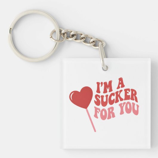 I'm A Sucker For You | Funny Retro valentines day Sleutelhanger (voorkant)