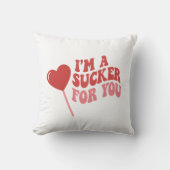I'm A Sucker For You | Funny Retro Valentine's Kussen (Voorkant)