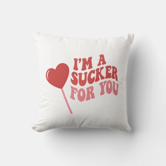 I'm A Sucker For You | Funny Retro Valentine's Kussen (Voorkant)