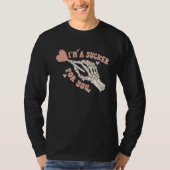 I'm A Sucker For You Retro Valentine Skeleton Hand T-shirt (Voorkant)