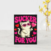 I'm A Sucker For You Valentines Day Funny Cat Love Kaart (Gele Bloem)