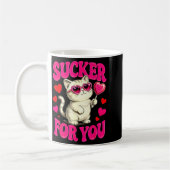 I'm A Sucker For You Valentines Day Funny Cat Love Koffiemok (Links)