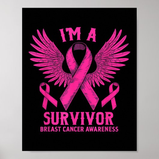 IM A Survivor Borstkanker Bewustzijn Vrouwen _1 Poster (Voorkant)