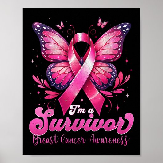 IM A Survivor Borstkanker Bewustzijn Vrouwen _2 Poster (Voorkant)