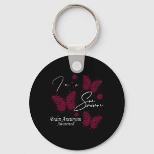 I'm A Survivor Brain Aneurysm Awareness Butterfly Sleutelhanger