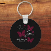 I'm A Survivor Brain Aneurysm Awareness Butterfly Sleutelhanger (Voorkant)