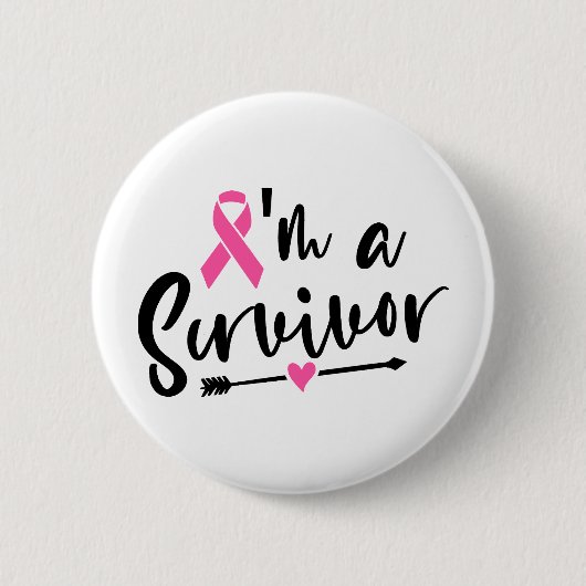 I'm A Survivor Breast Cancer Awareness Ronde Button 5,7 Cm (Voorkant)