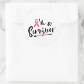 I'm A Survivor Breast Cancer Awareness Ronde Sticker (Tas)