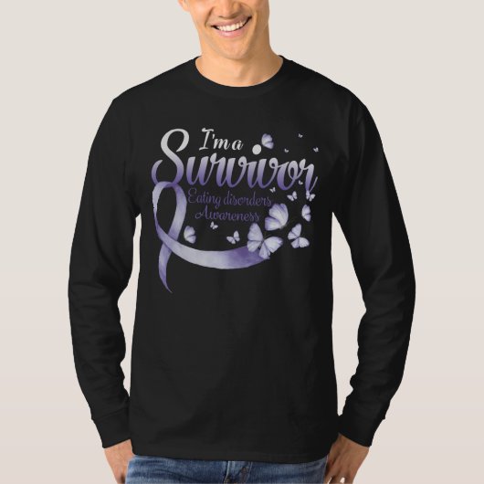 I'm A Survivor Eating Disorders Awareness Butterfl T-shirt (Voorkant)