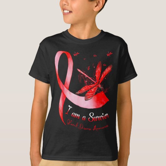 I'm A Survivor Heart Disease Awareness Month Red R T-shirt (Voorkant)