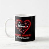 I'm A Survivor Heart Disease Awareness Red Butterf Koffiemok (Links)