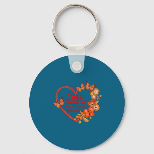 I'm A Survivor Heart Disease Awareness Red Butterf Sleutelhanger (Voorkant)