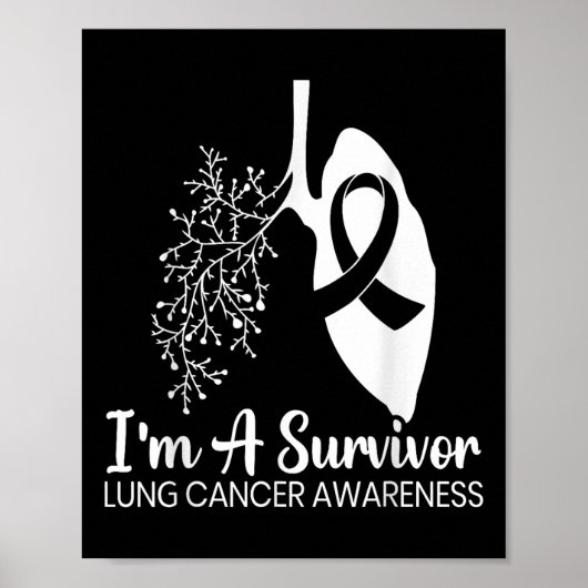 Im a Survivor Lung Cancer Awareness Month White Ri Poster (Voorkant)